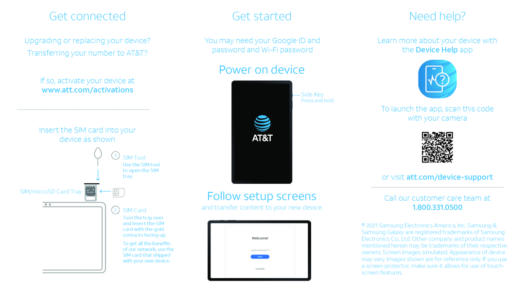 and transfer content to your new device Galaxy Tab S7 FE AT&T