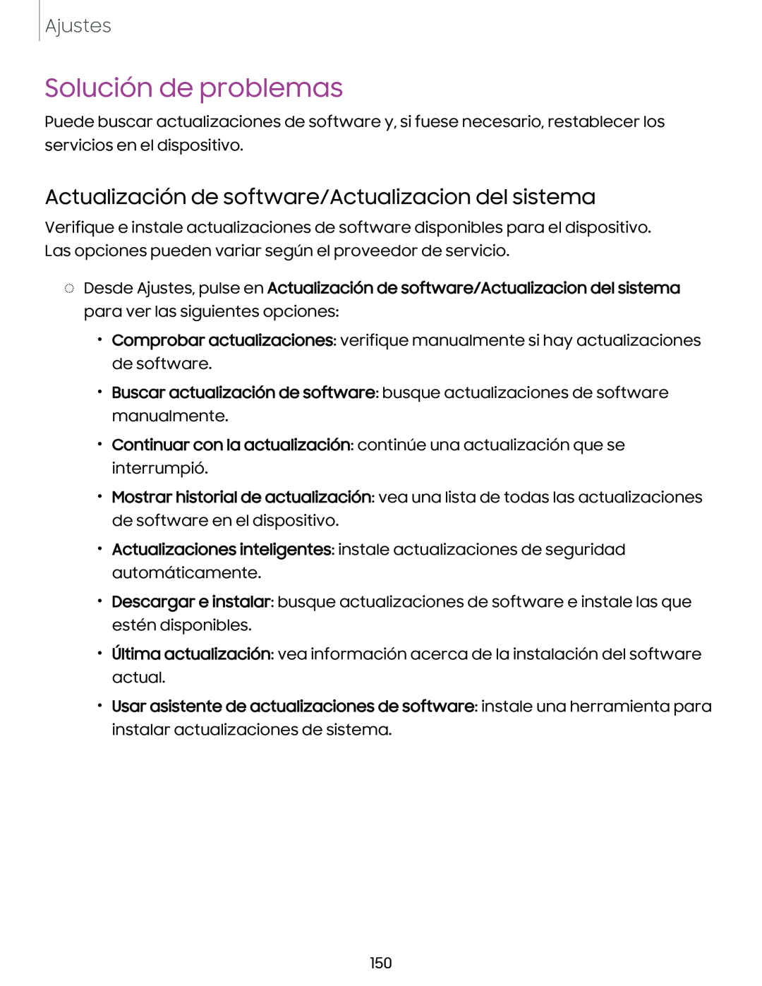 Actualización de software/Actualizacion del sistema Solución de problemas