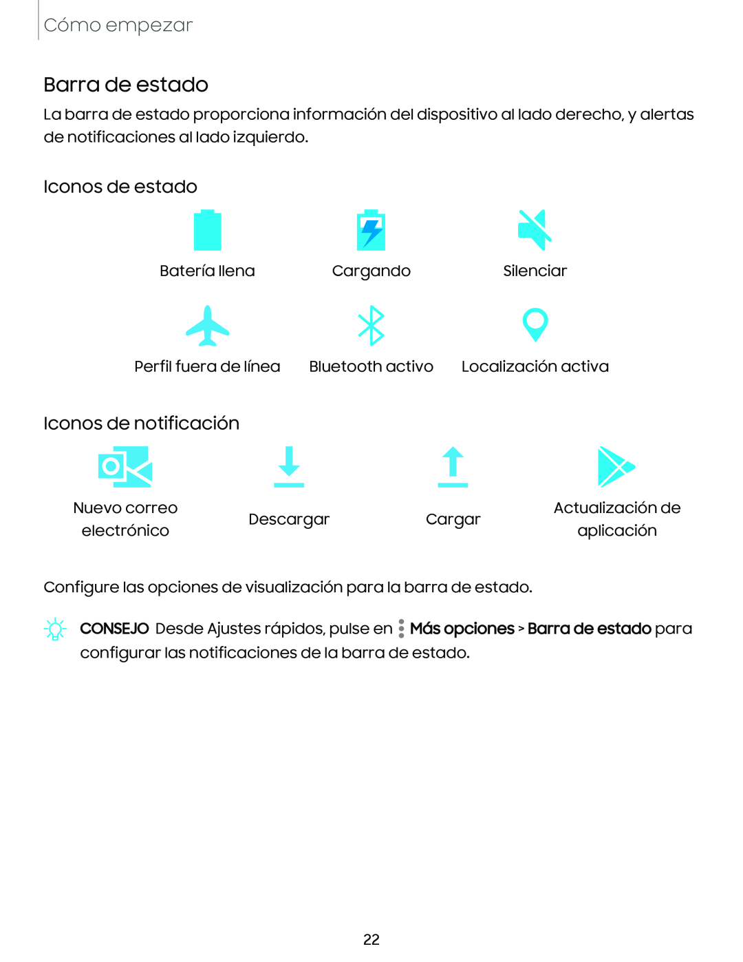 Iconos de estado Iconos de notificación