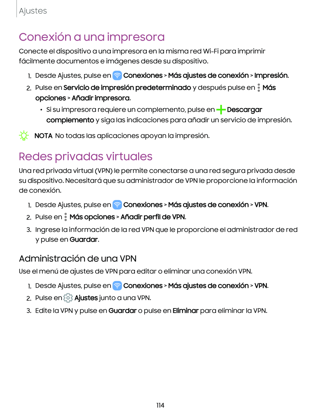 Administración de una VPN Galaxy Tab S7 FE T-Mobile