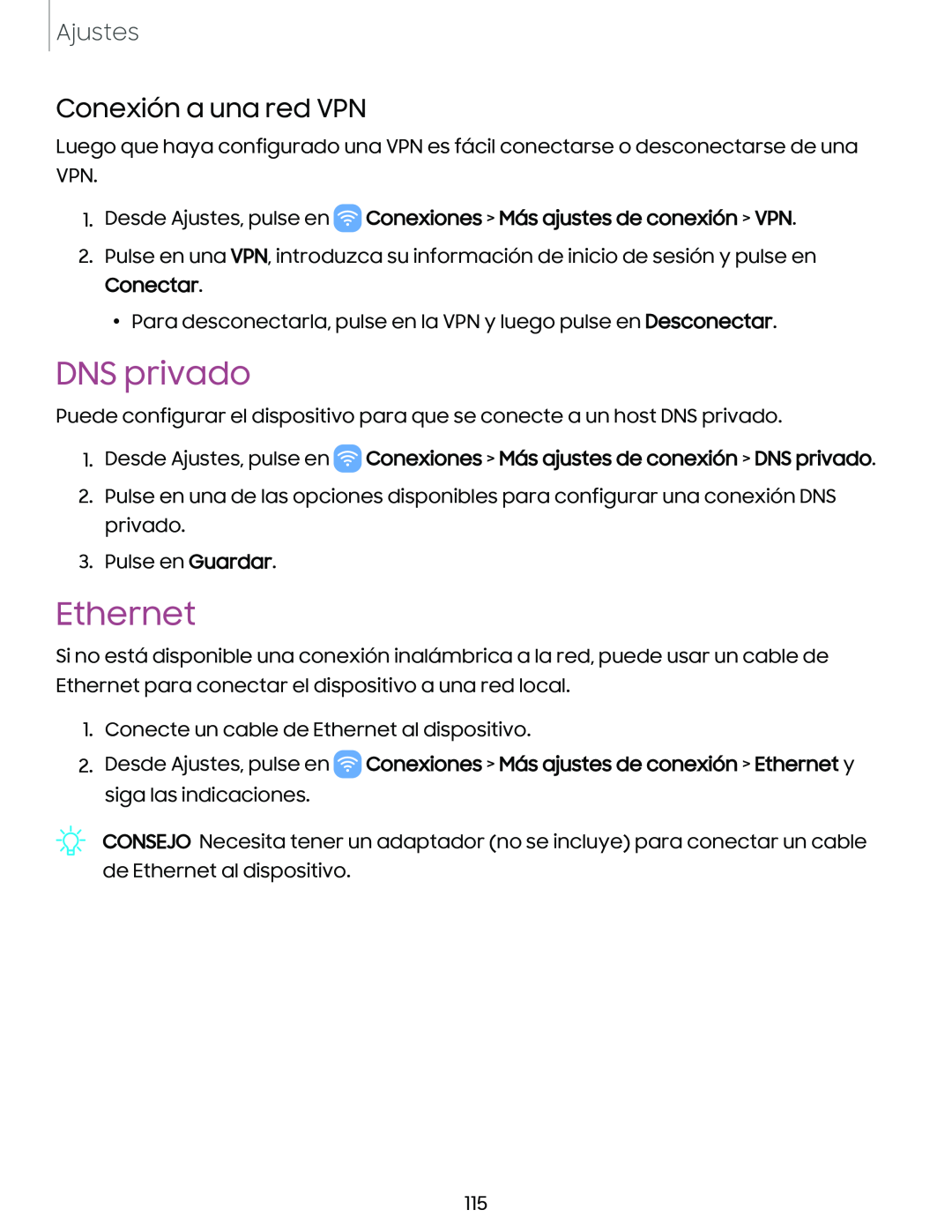 Conexión a una red VPN DNS privado