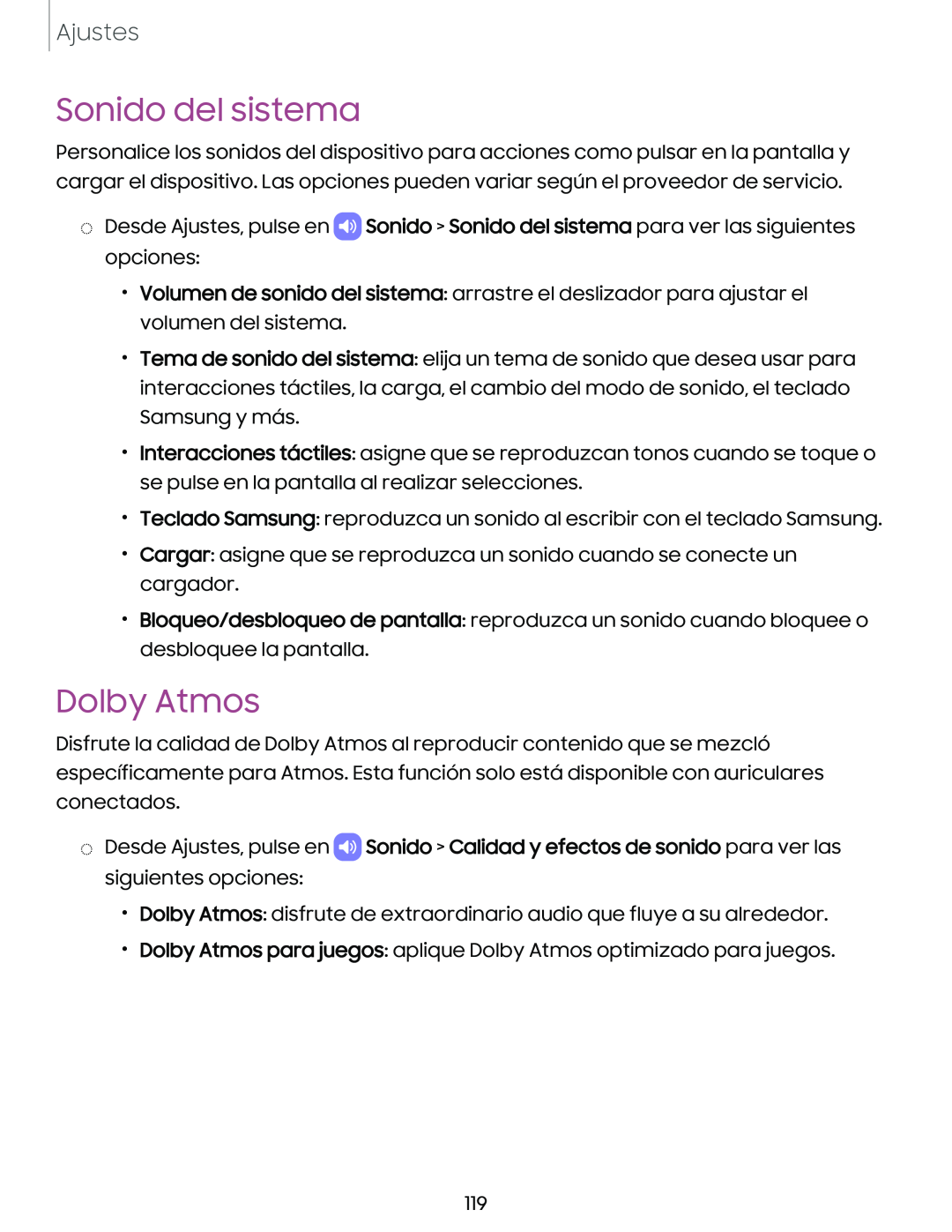 Sonido del sistema Dolby Atmos