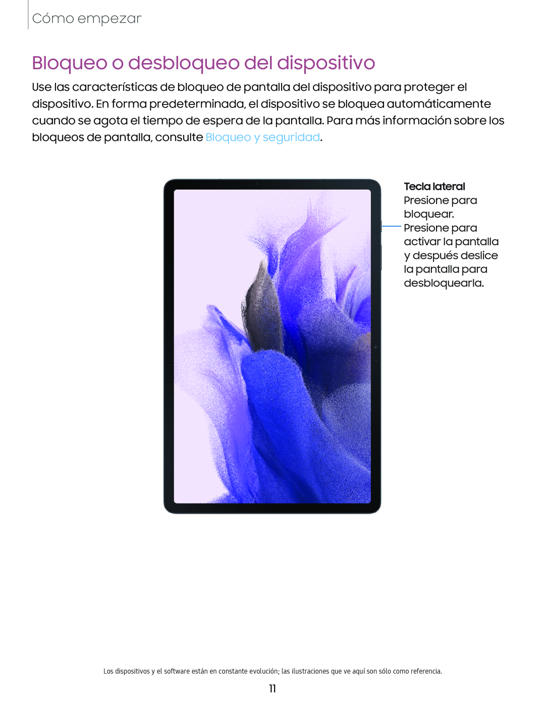 Bloqueo o desbloqueo del dispositivo Galaxy Tab S7 FE Verizon