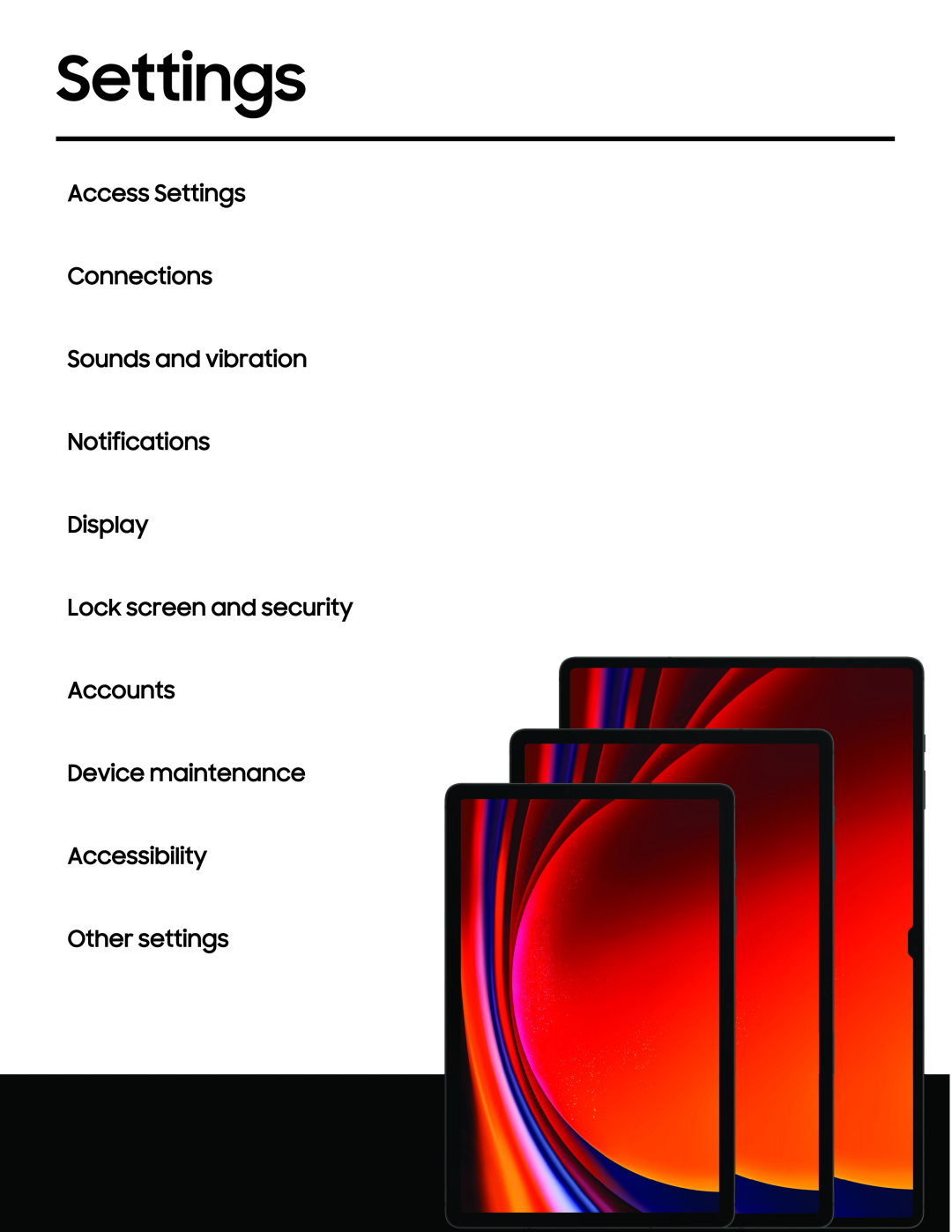 Settings Galaxy Tab S9+ AT&T