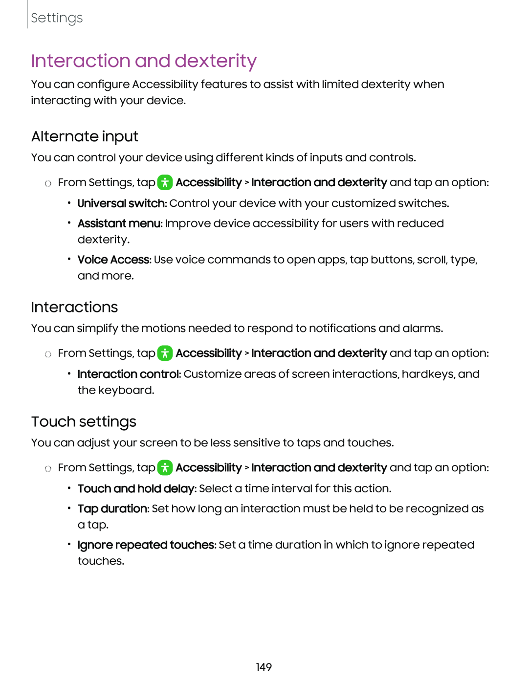 Alternate input Interactions