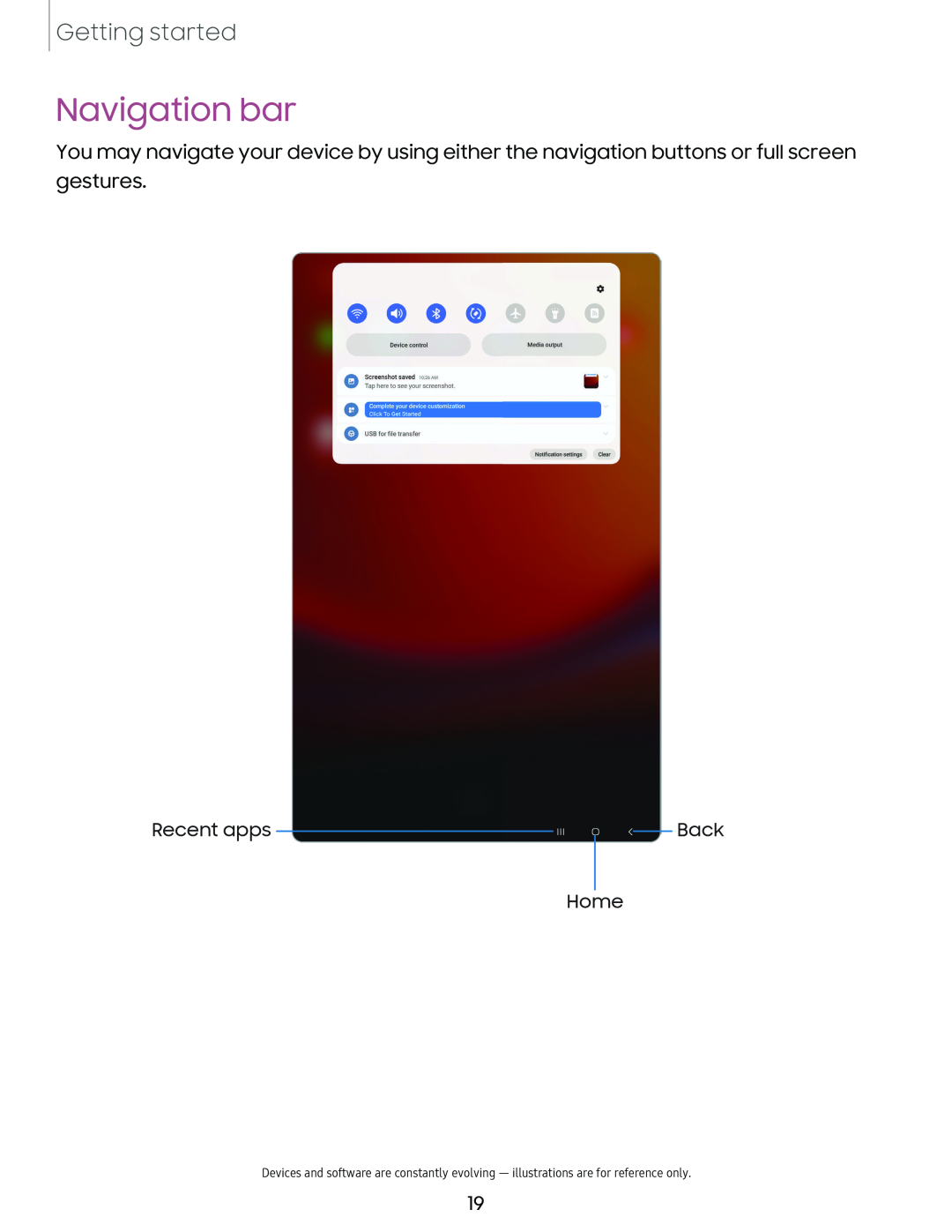 Navigation bar Galaxy Tab S9+ AT&T