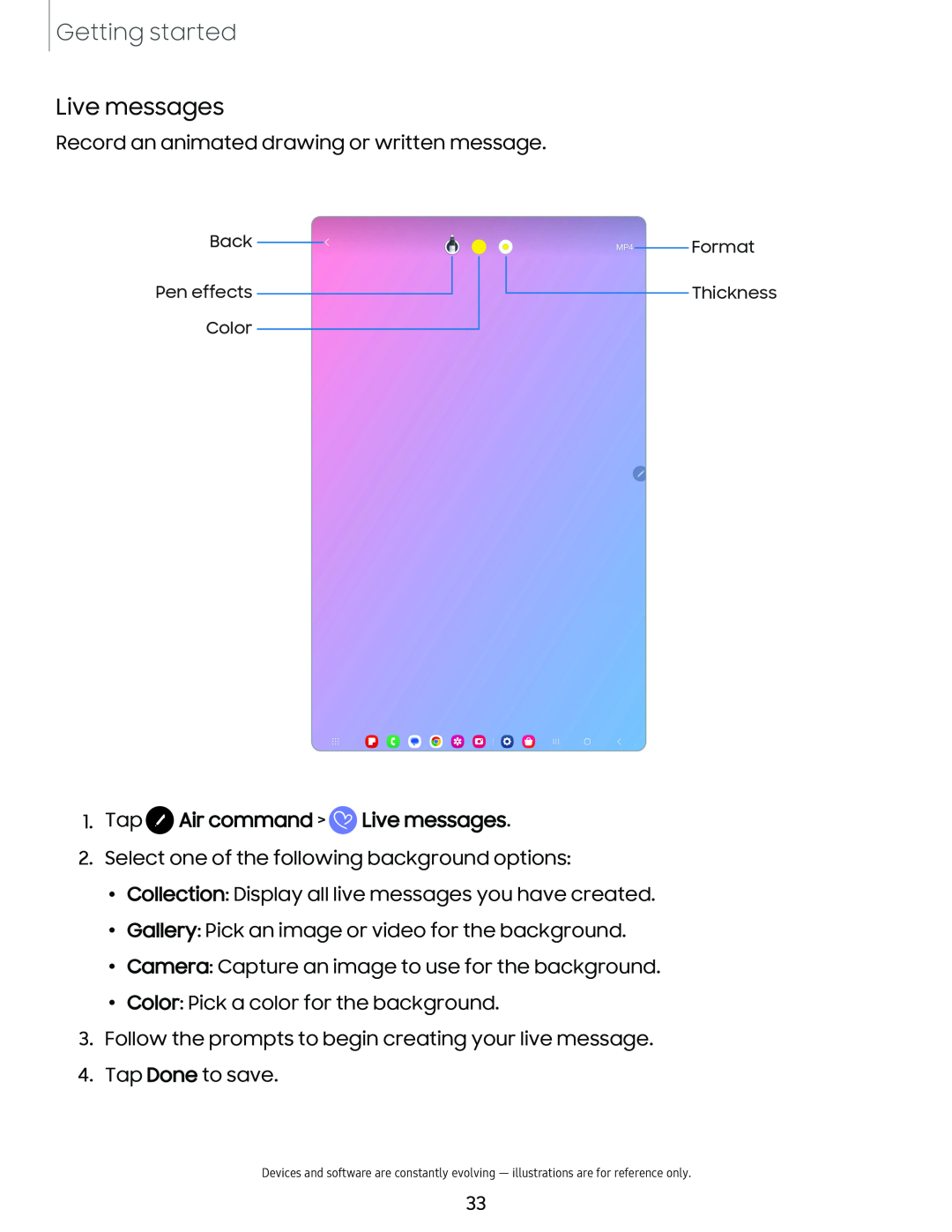 Live messages Galaxy Tab S9+ AT&T