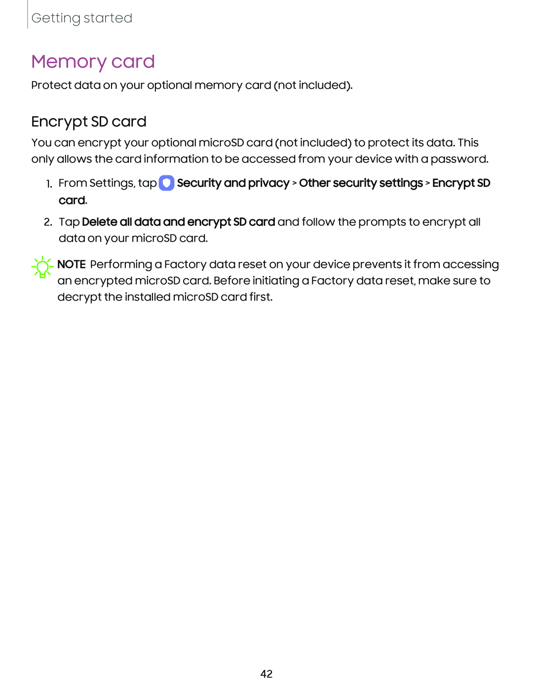 Encrypt SD card Galaxy Tab S9+ AT&T