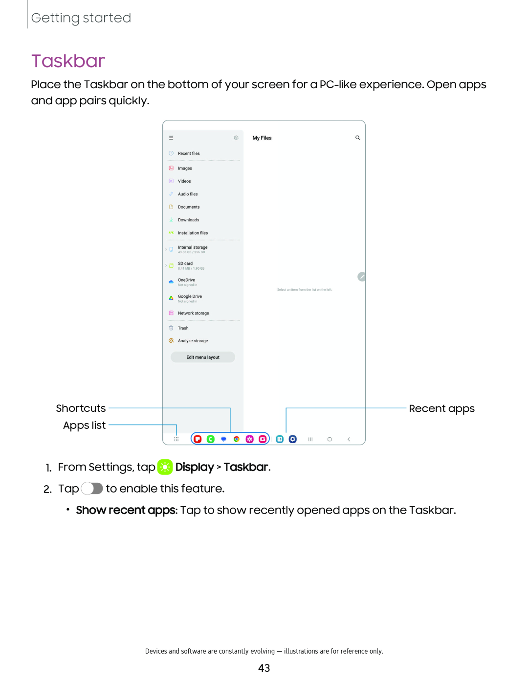 Taskbar Galaxy Tab S9+ AT&T