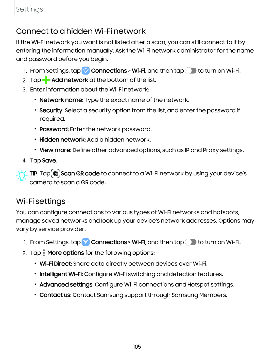 Connect to a hidden Wi-Finetwork Galaxy Tab S9+ Charter