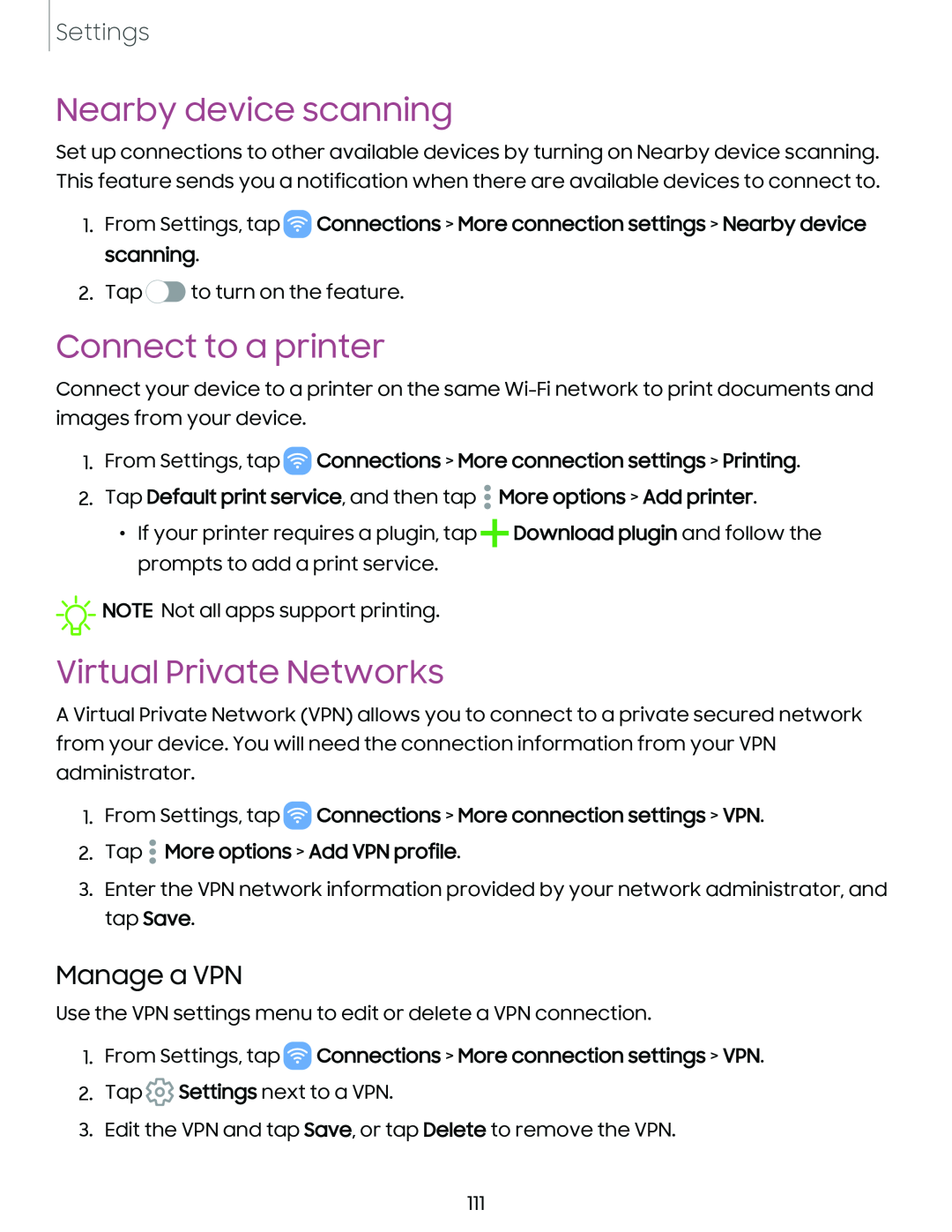 Manage a VPN Nearby device scanning