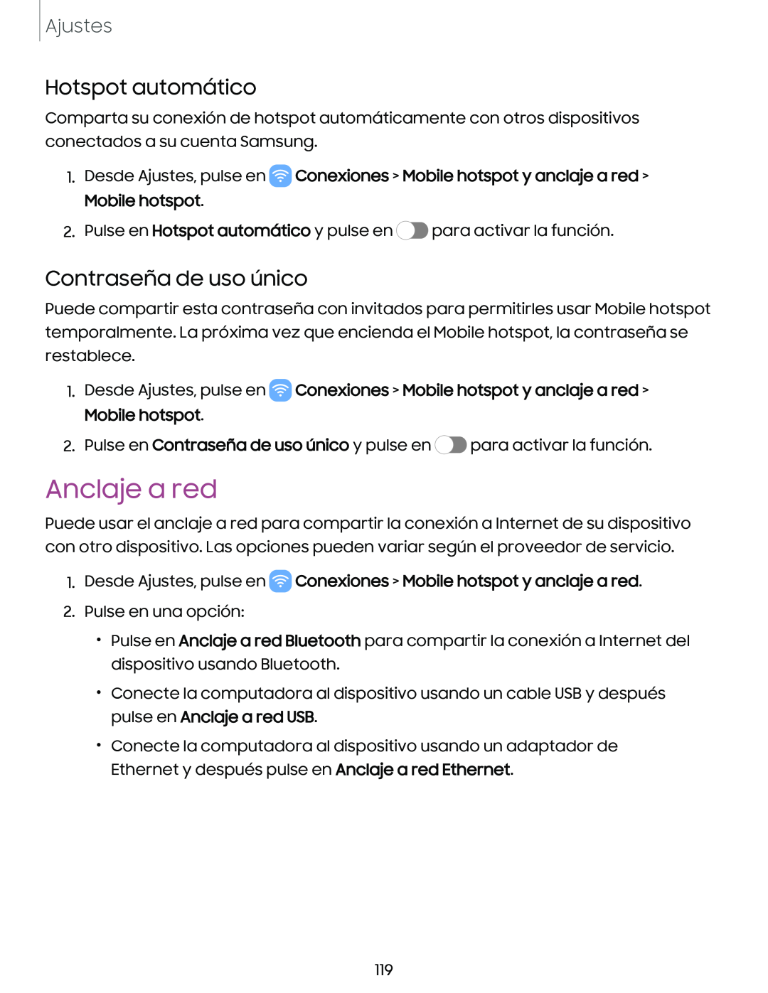 Hotspot automático Contraseña de uso único