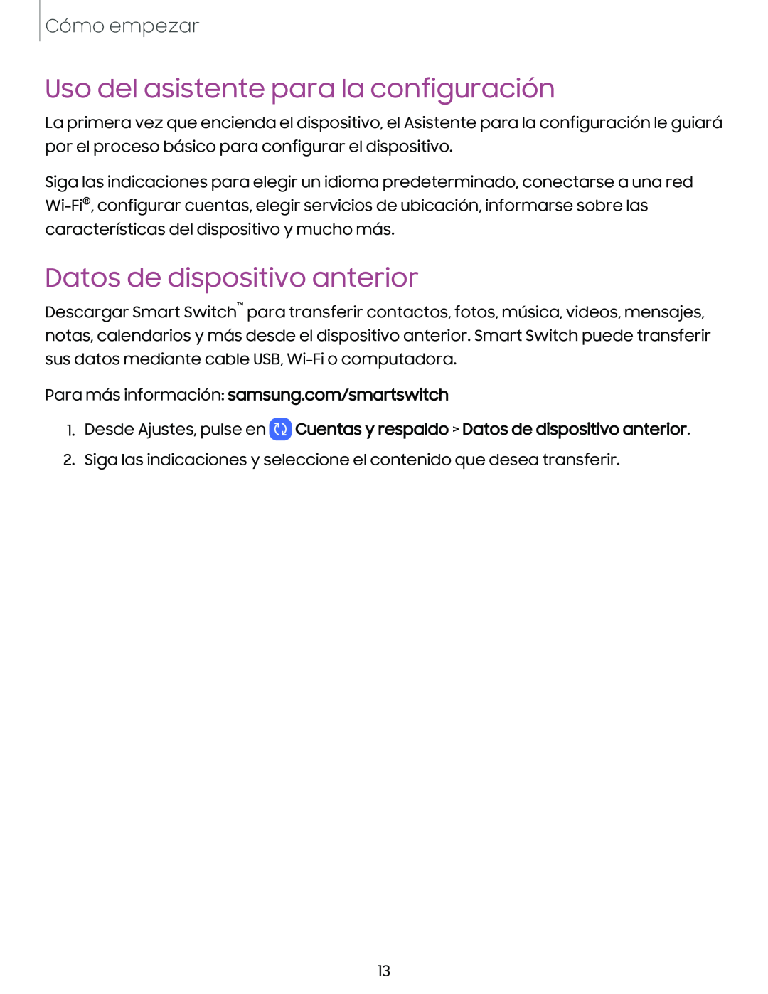 Uso del asistente para la configuración Datos de dispositivo anterior