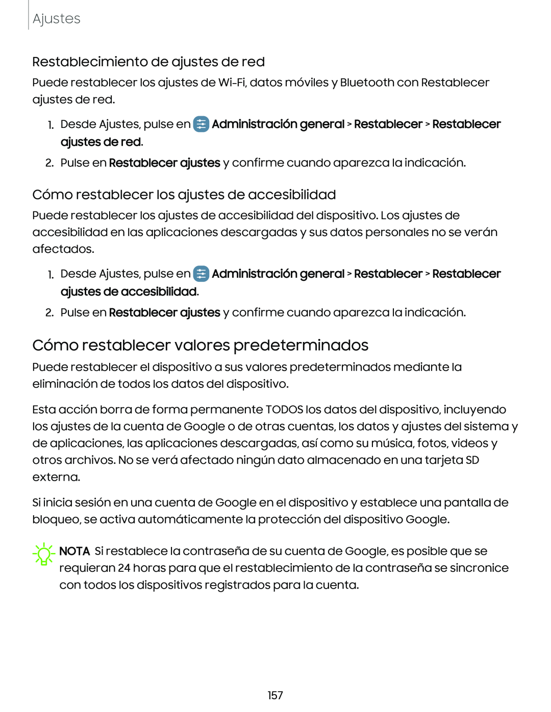 Cómo restablecer valores predeterminados Galaxy Tab S9+ Charter