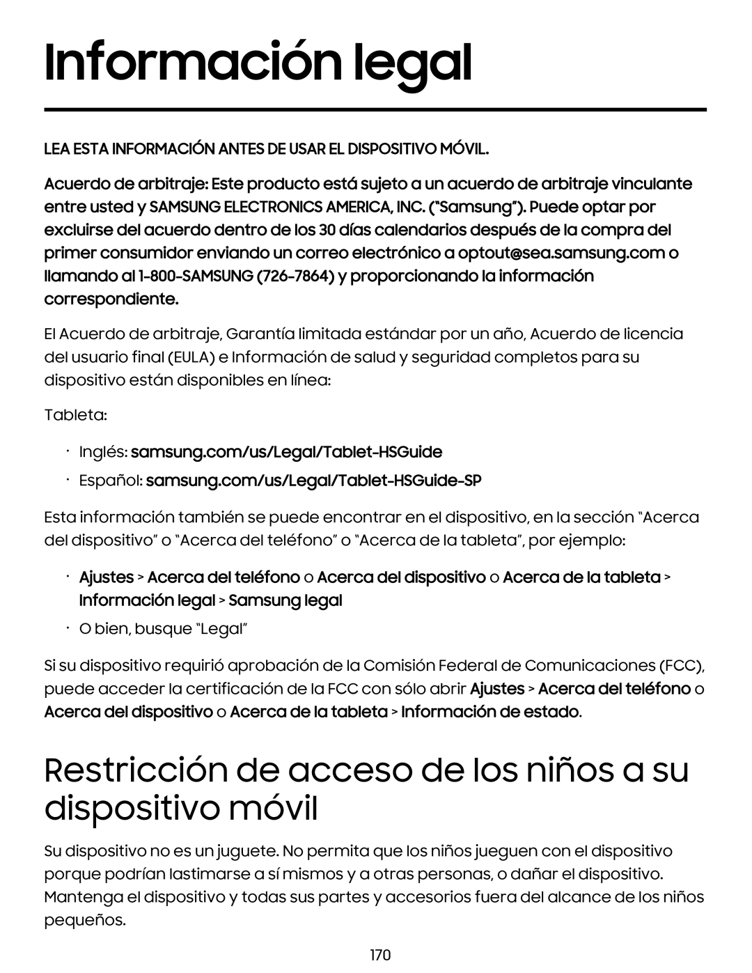 Restricción de acceso de los niños a su dispositivo móvil Información legal