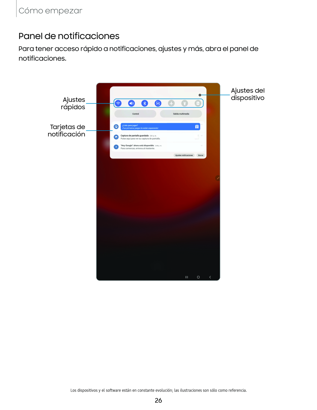 Panel de notificaciones Galaxy Tab S9+ Charter