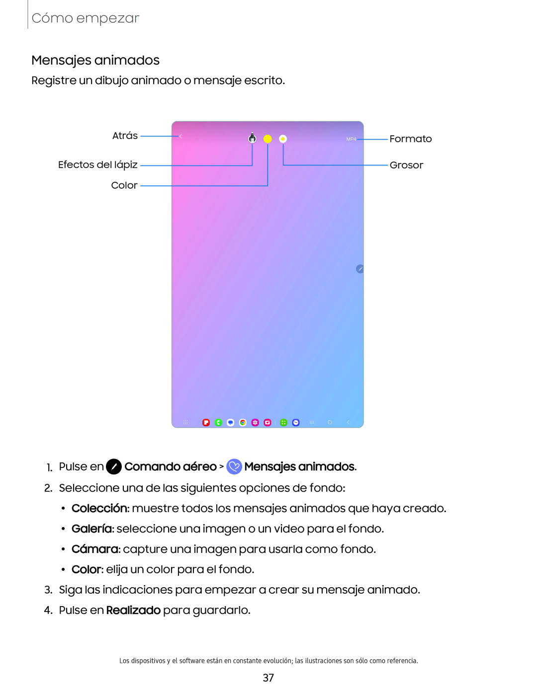 Mensajes animados Galaxy Tab S9+ Charter