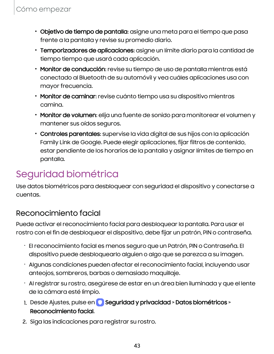 Seguridad biométrica Galaxy Tab S9+ Charter