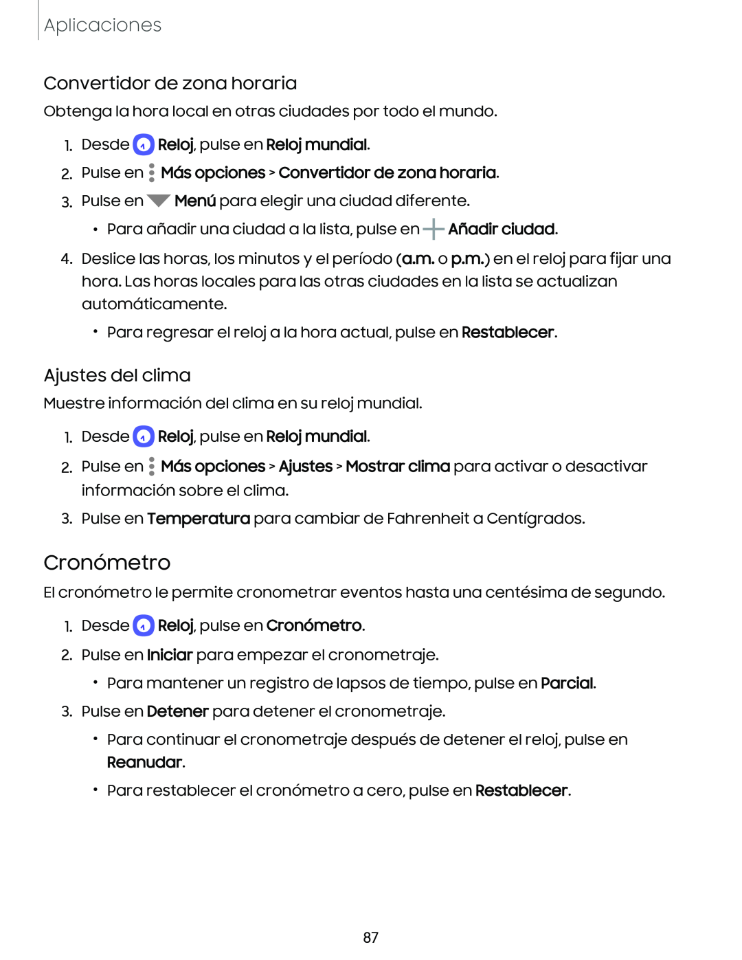 Convertidor de zona horaria Ajustes del clima