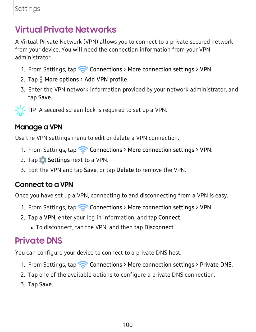 Private DNS Galaxy Tab S6 Lite 2022