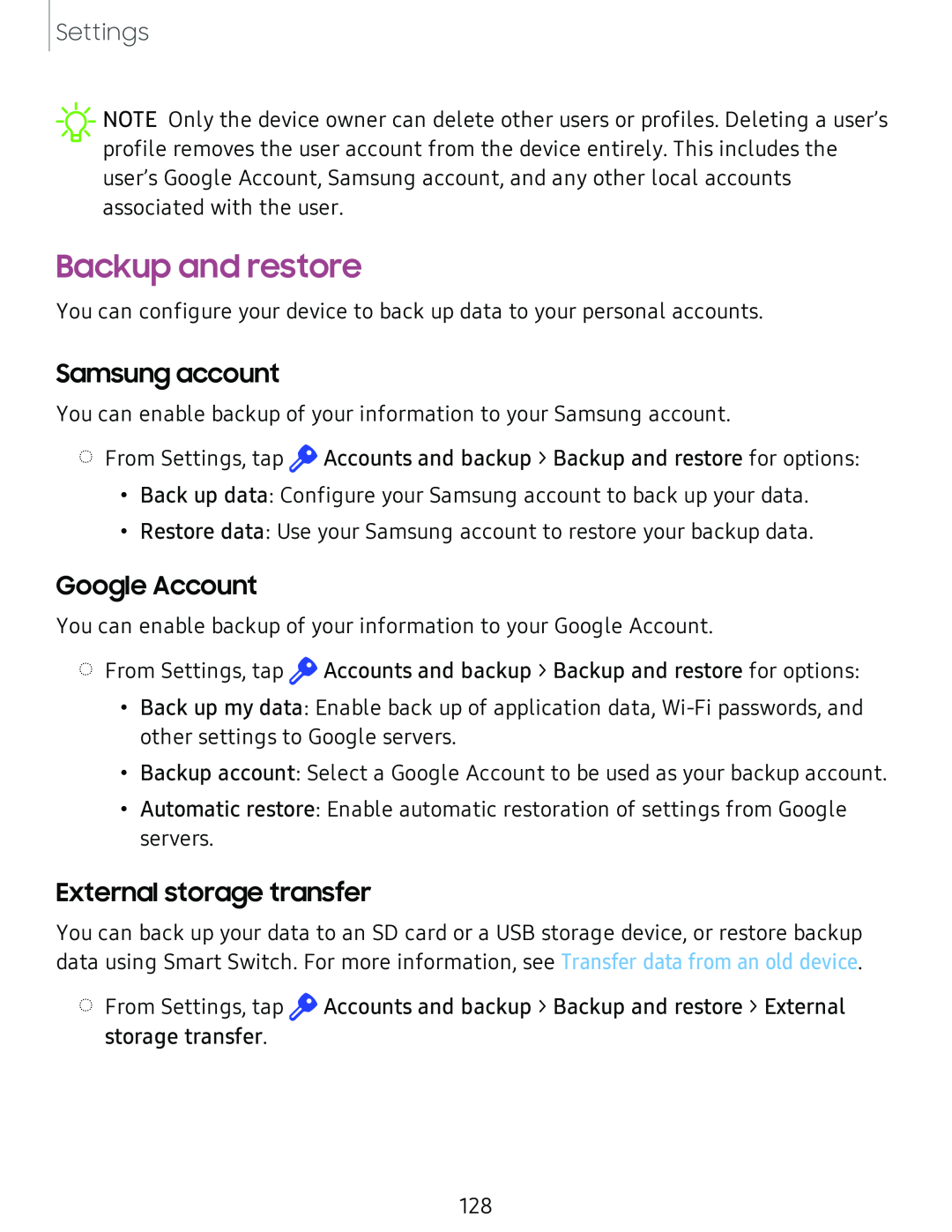 Samsung account Google Account