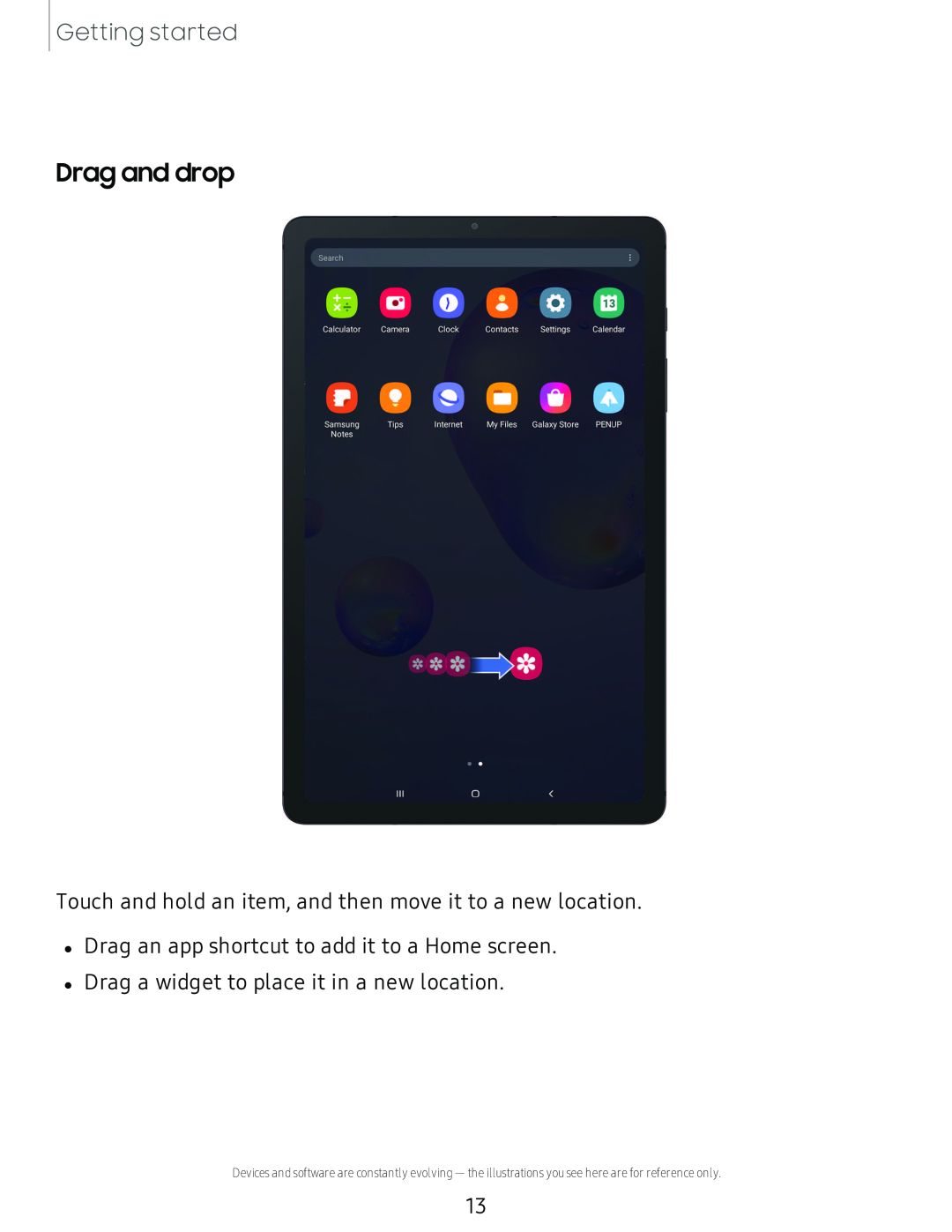 Drag and drop Galaxy Tab S6 Lite 2022