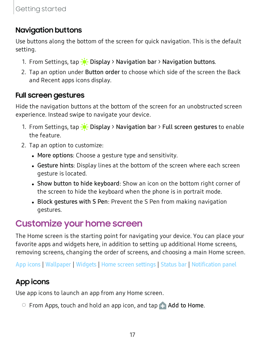 Navigation buttons Galaxy Tab S6 Lite 2022