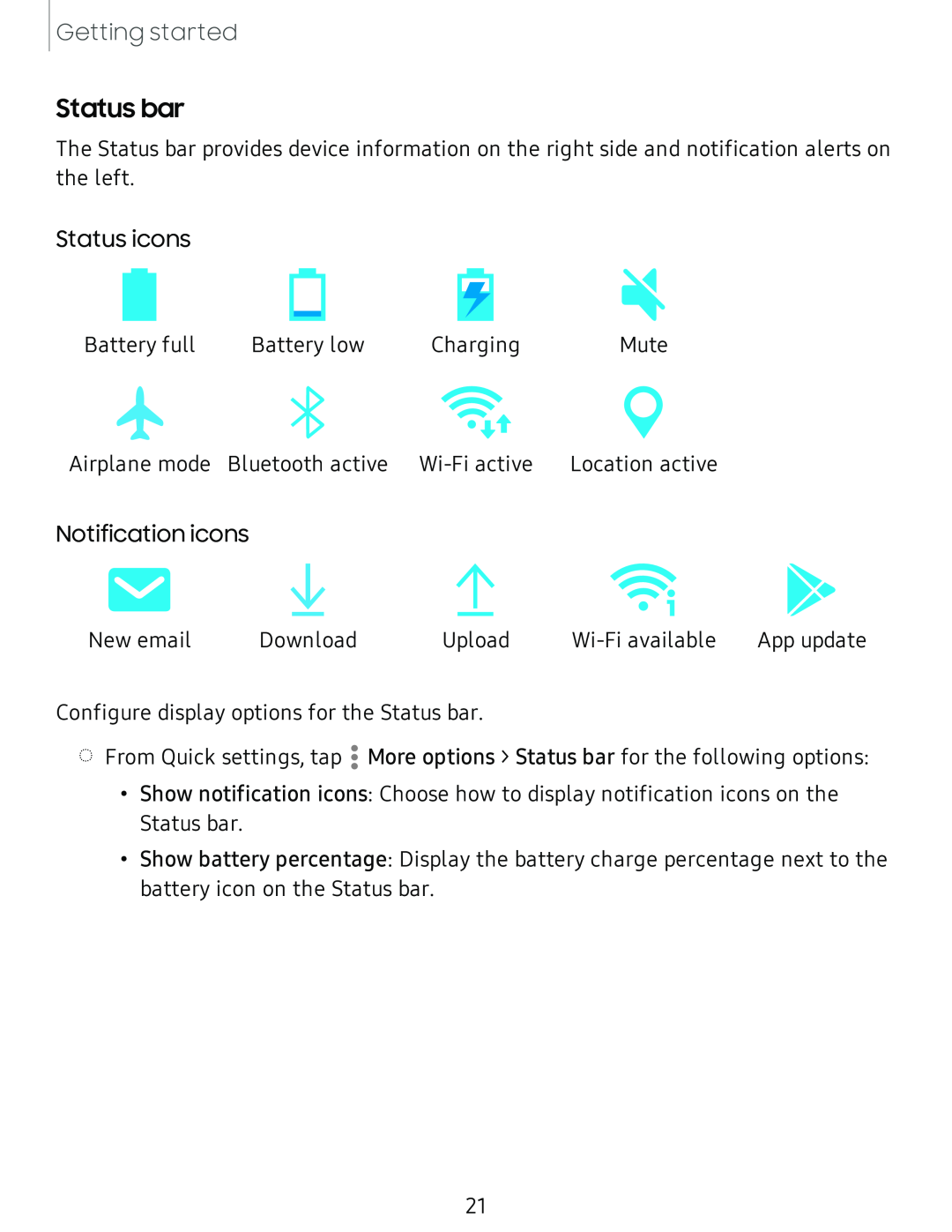 Status bar Galaxy Tab S6 Lite 2022