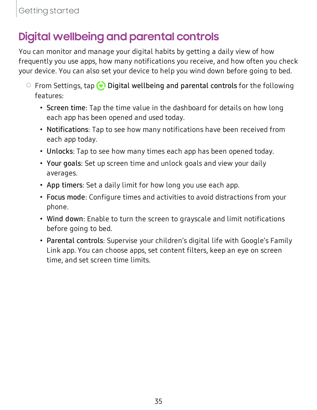 Digital wellbeing and parental controls