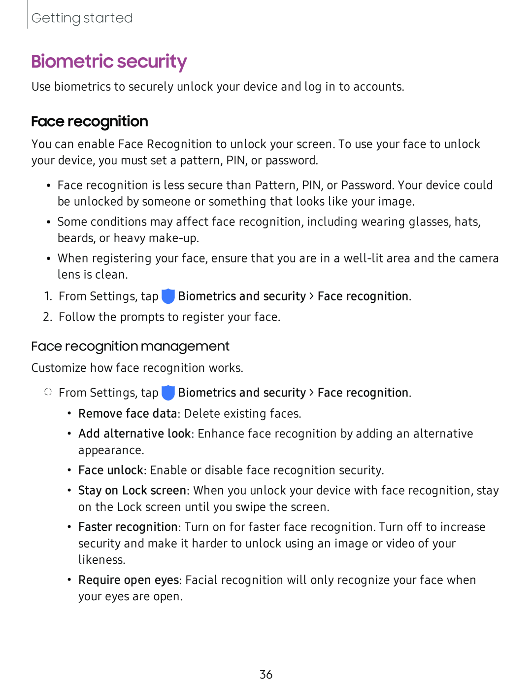 Face recognition Biometric security