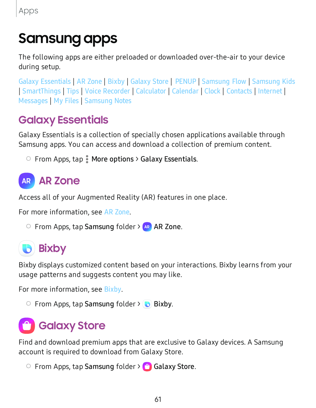 Samsung apps Galaxy Tab S6 Lite 2022