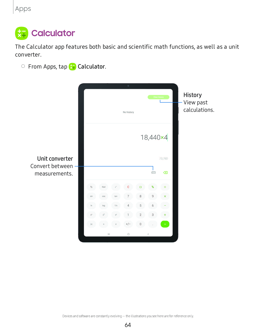 Calculator Galaxy Tab S6 Lite 2022