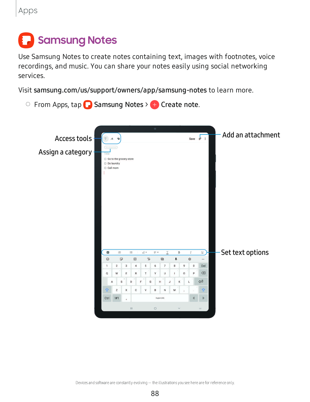 Set text options Galaxy Tab S6 Lite 2022