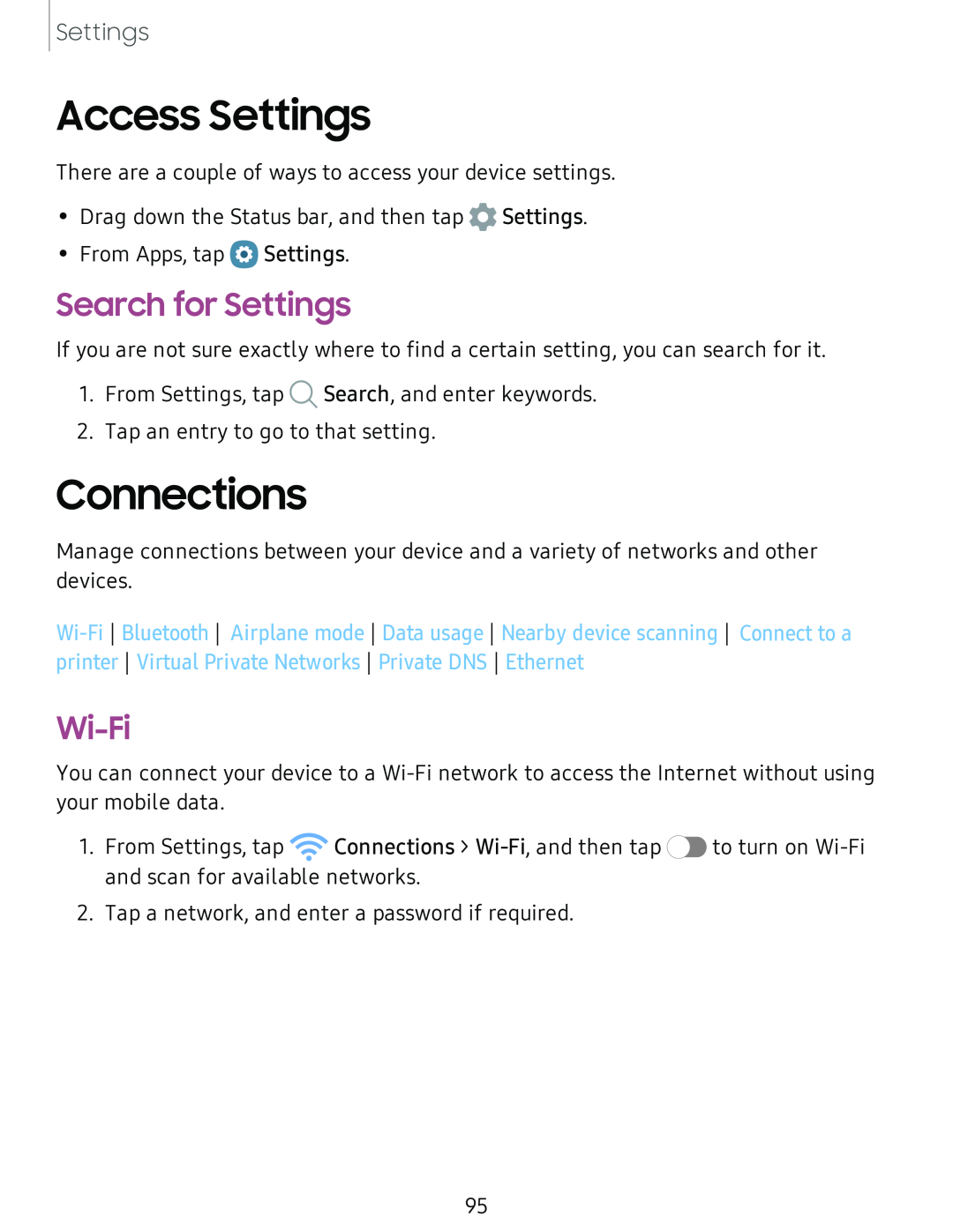 Search for Settings Galaxy Tab S6 Lite 2022