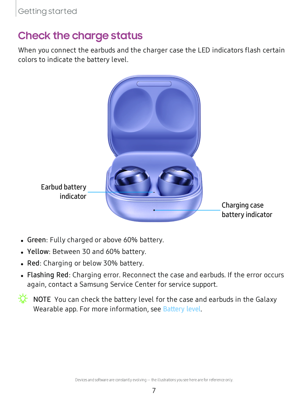 Earbud battery indicator Galaxy Buds Galaxy Buds Pro