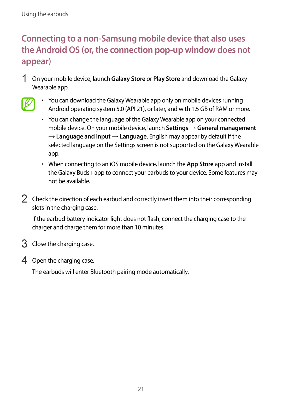 Settings Galaxy Buds Galaxy Buds+