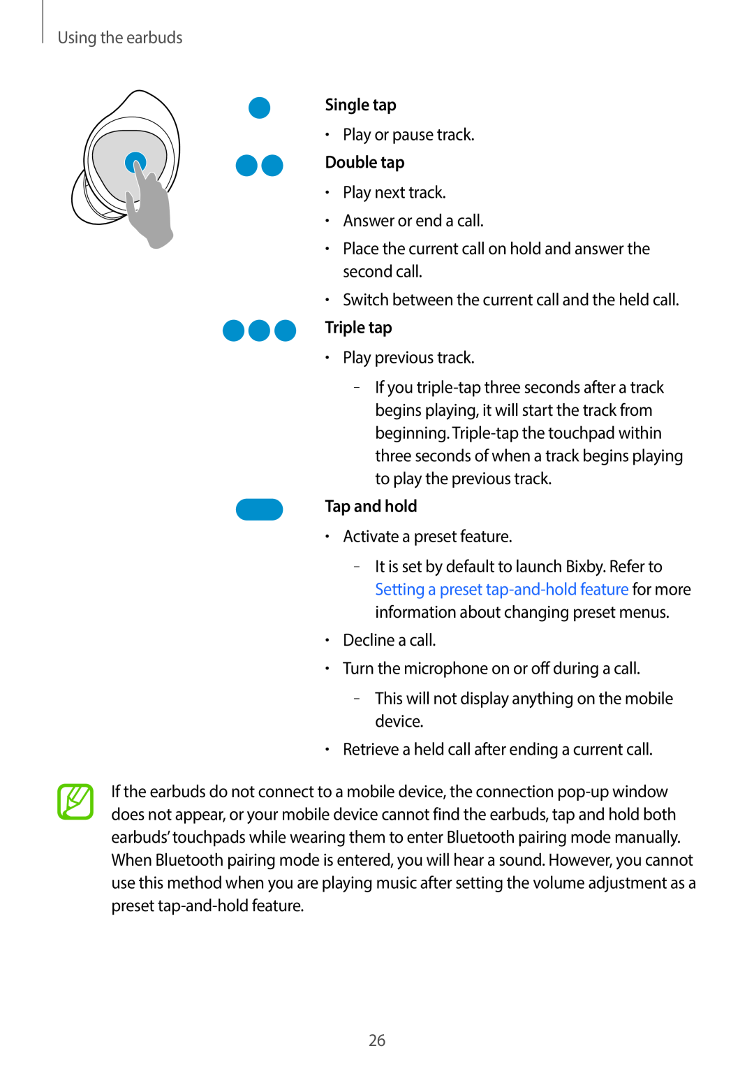 Single tap Galaxy Buds Galaxy Buds+