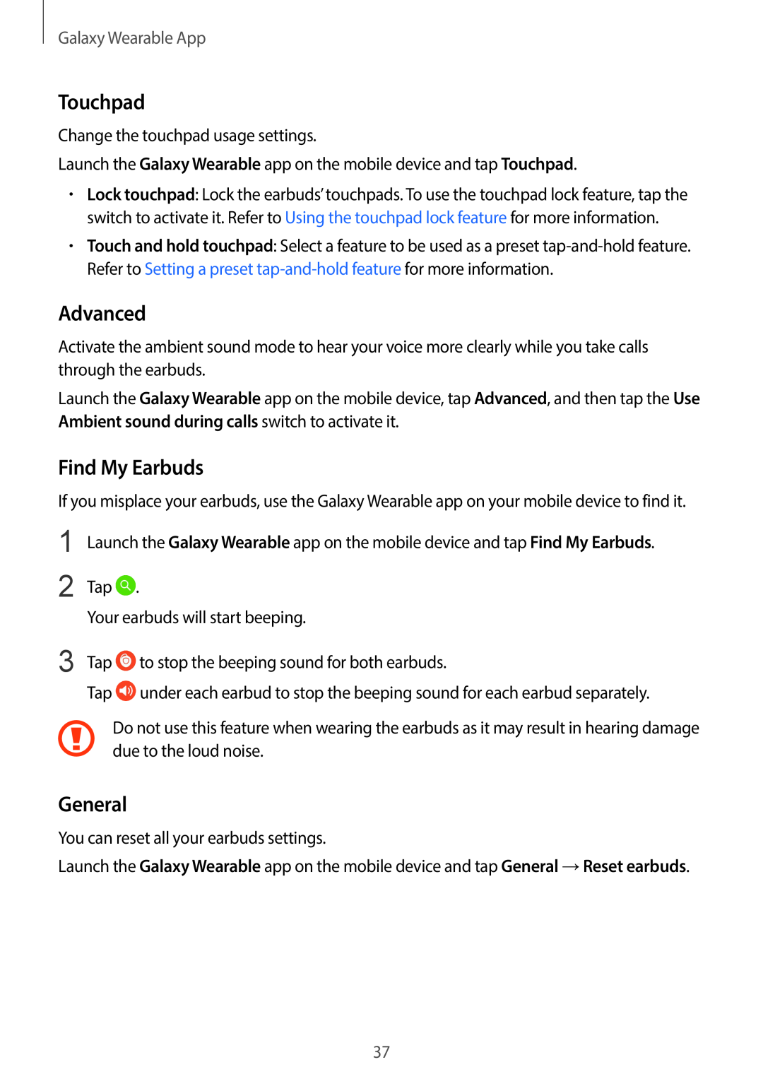 Touchpad Galaxy Buds Galaxy Buds+