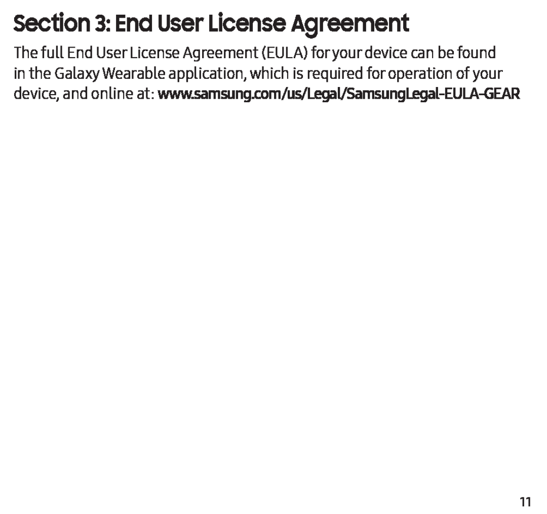 Section 3: End User License Agreement Galaxy Buds Galaxy Buds