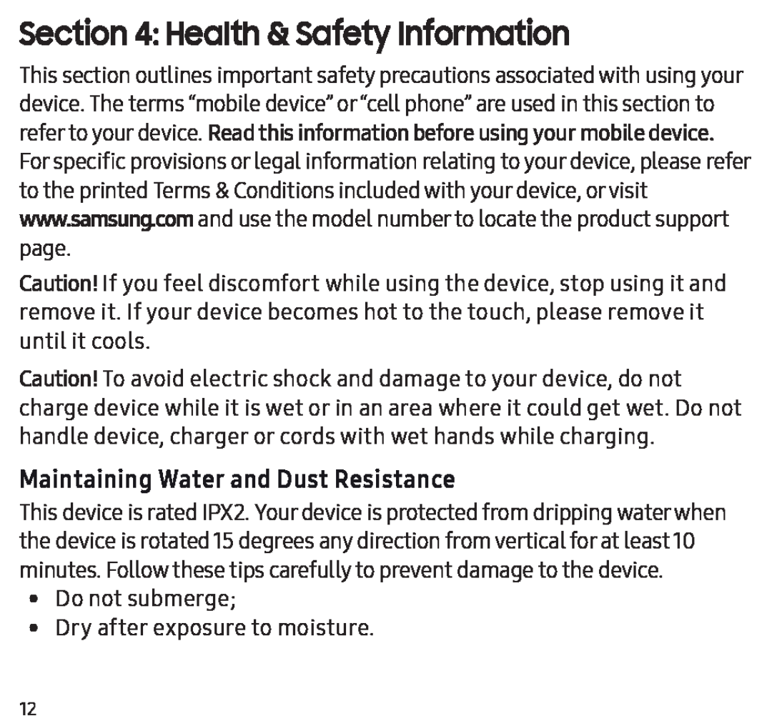 Section 4: Health & Safety Information Galaxy Buds Galaxy Buds