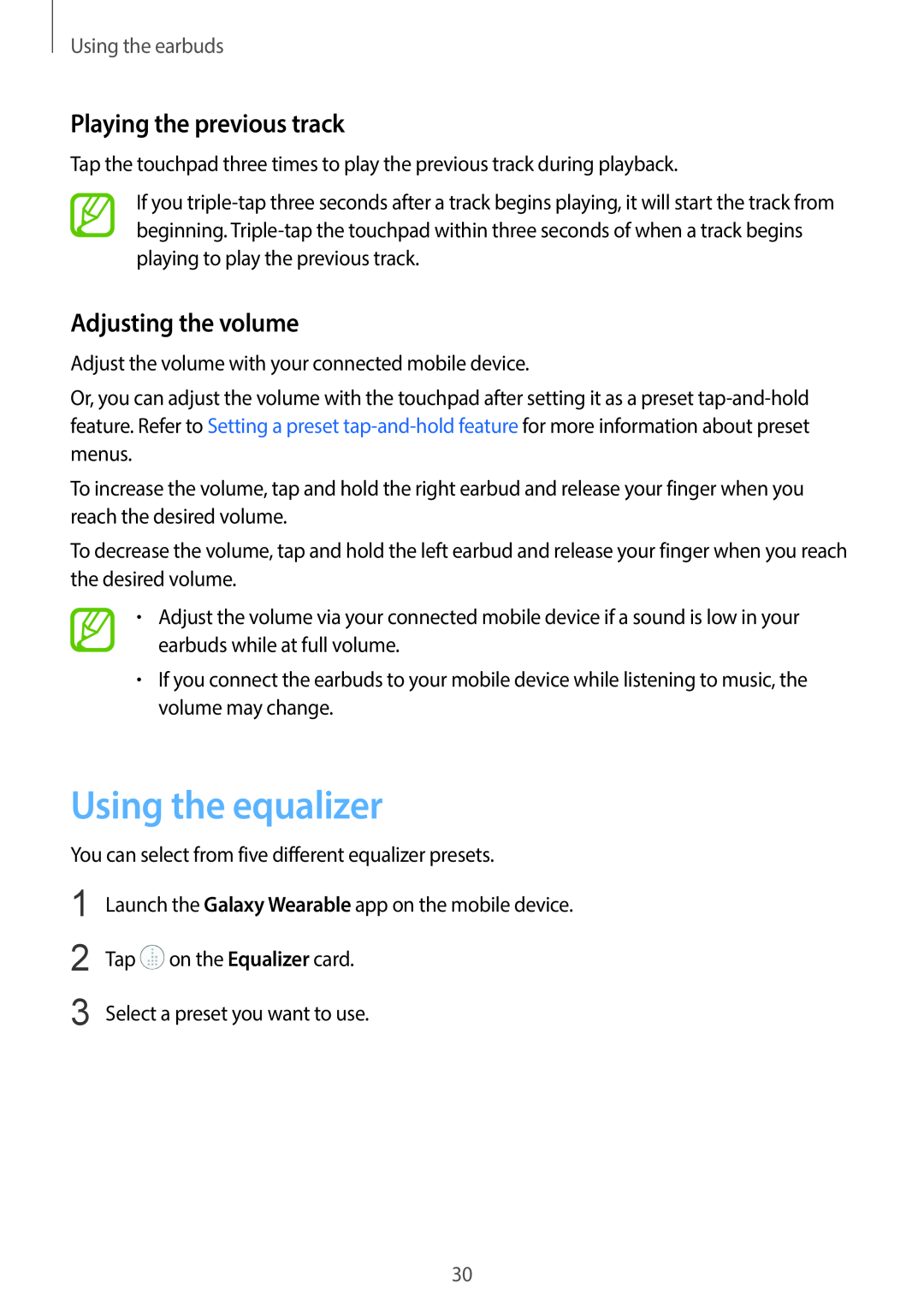 Adjusting the volume Galaxy Buds Galaxy Buds