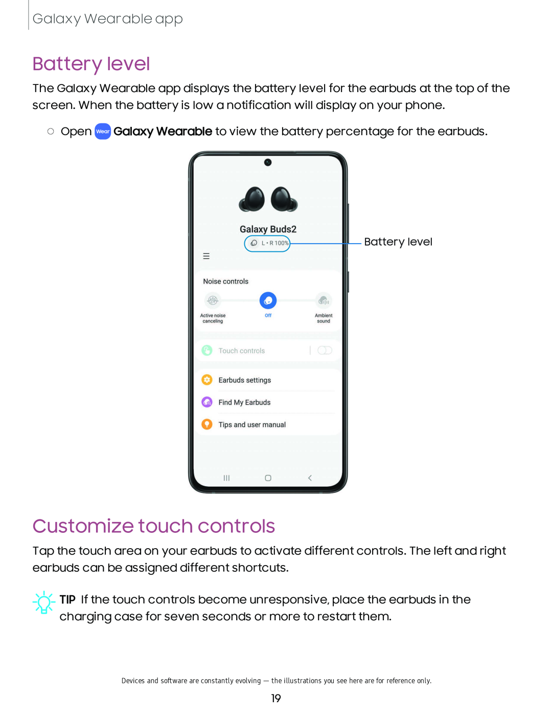 Customize touch controls Galaxy Buds Galaxy Buds2