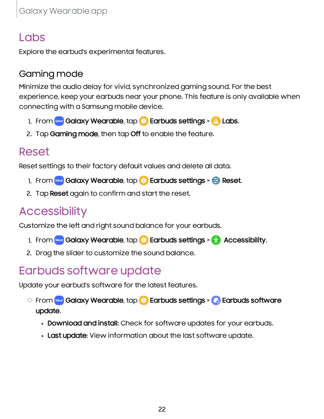 Earbuds software update Galaxy Buds Galaxy Buds2