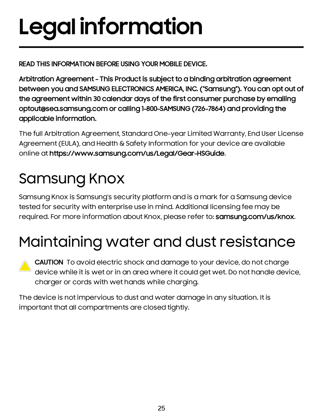 Samsung Knox Maintaining water and dust resistance