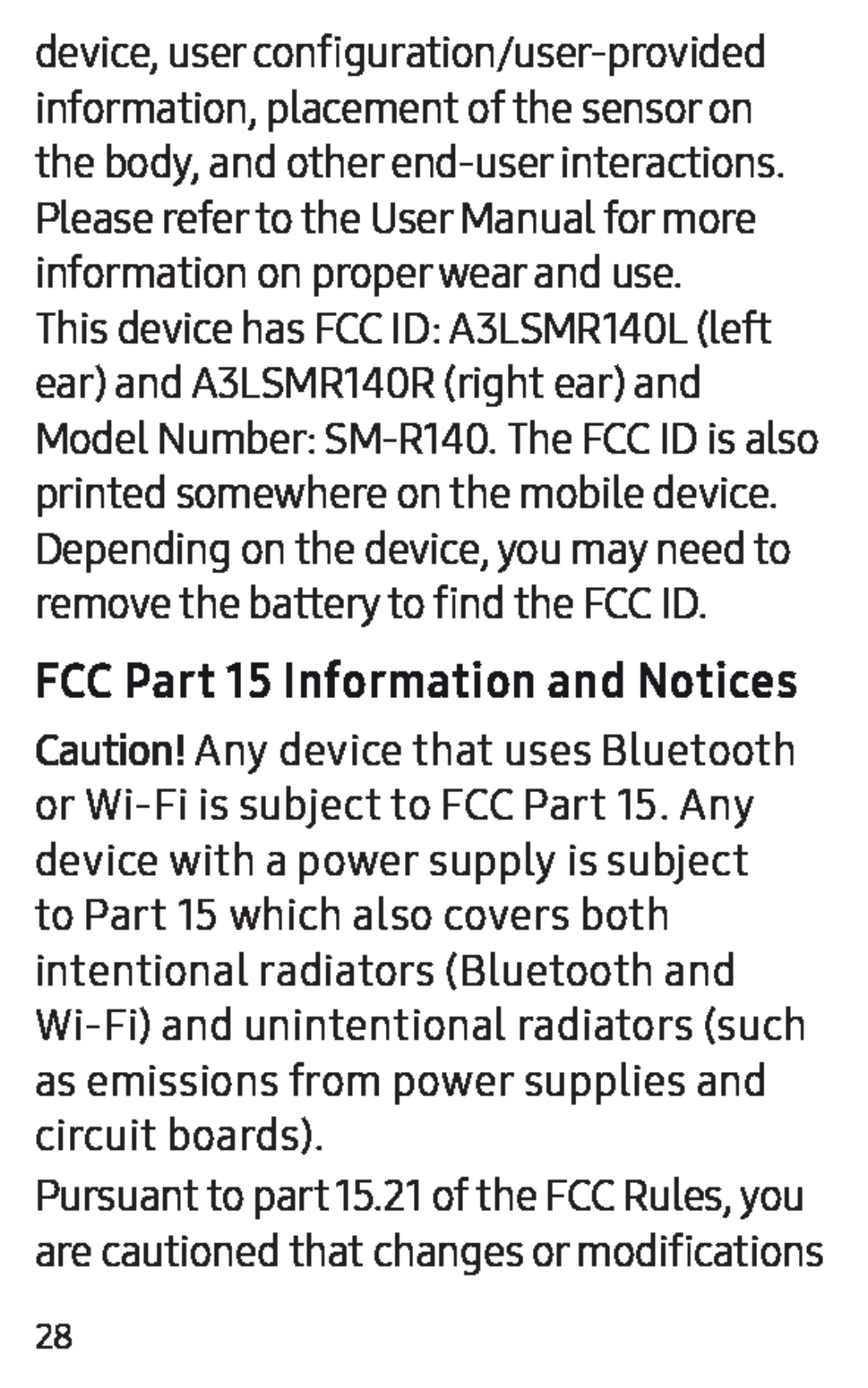 FCC Part 15 Information and Notices Gear IconX Gear IconX (2018)