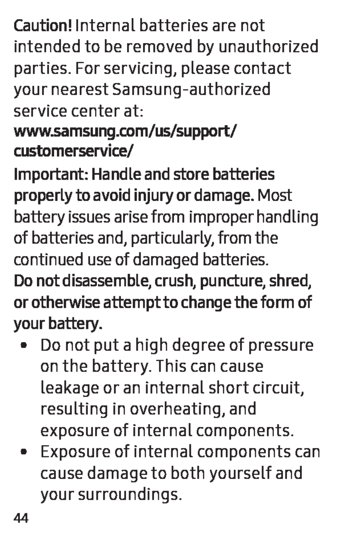 Important: Handle and store batteries Gear IconX Gear IconX (2018)