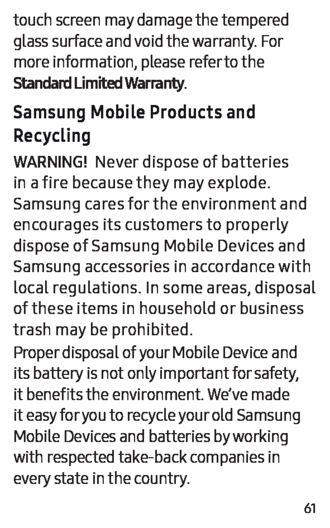 Samsung Mobile Products and Recycling