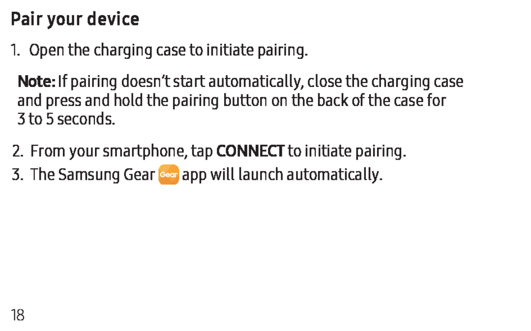 Pair your device Gear IconX Gear IconX (2018)