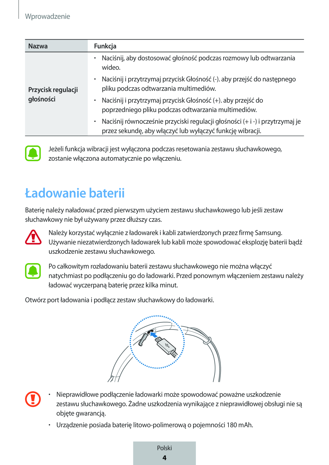 Ładowanie baterii In-Ear Headphones Level U Headphones