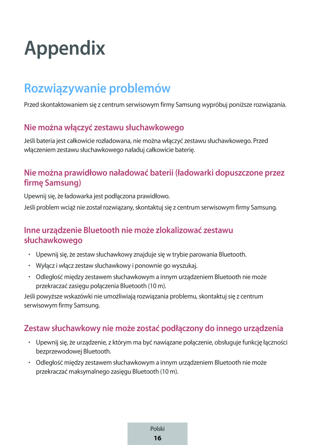 Rozwiązywanie problemów In-Ear Headphones Level U Headphones